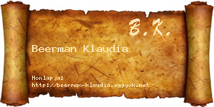 Beerman Klaudia névjegykártya